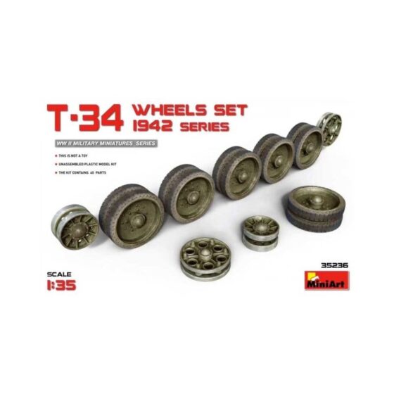 Miniart T-34 Wheels Set 1942 Series (1/35) 35236 Miniart T-34 Wheels Set 1942 Series (1/35) 35236