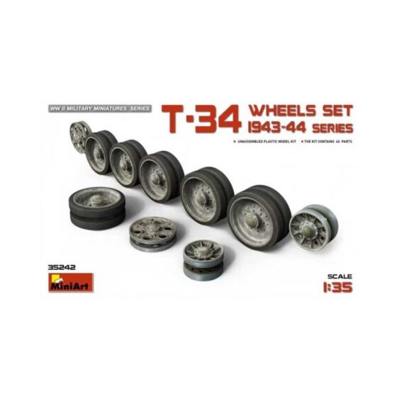 Miniart T-34 Wheels Set 1943-44 Series (1/35) 35242 Miniart T-34 Wheels Set 1943-44 Series (1/35) 35242