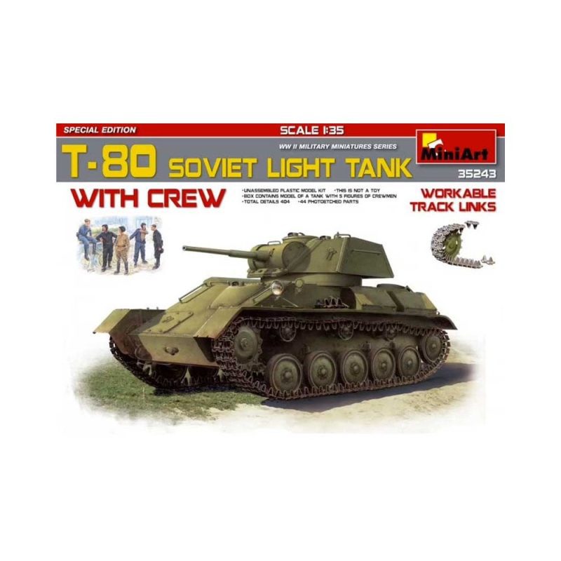 Miniart T-80 Soviet Light Tank with Crew (1/35) 35243