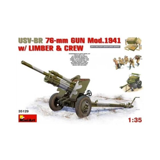 Miniart USV-BR 76mm Gun Mod.1941 with Limber & Crew (1/35) 35129 Miniart USV-BR 76mm Gun Mod.1941 with Limber & Crew (1/35) 35129