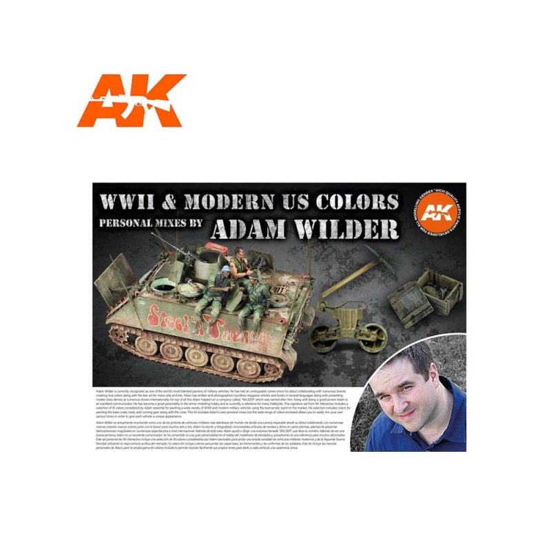 AK Interactive WWII & Modern US Colours Set Adam Wilder 3G Acrylic AK-11763 AK Interactive WWII & Modern US Colours Set Adam Wilder 3G Acrylic AK-11763