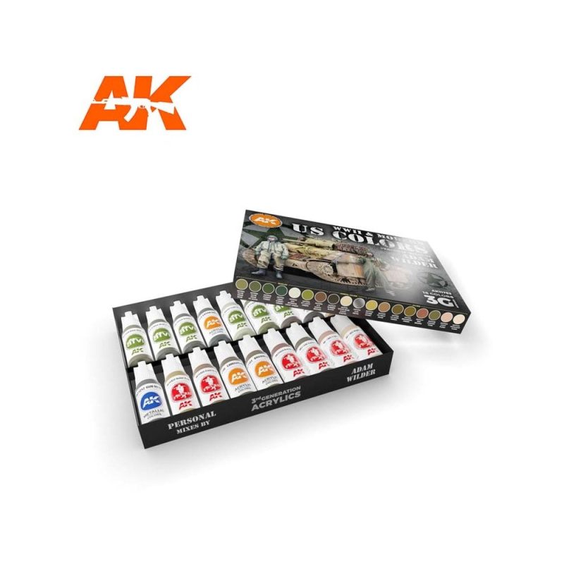 AK Interactive WWII & Modern US Colours Set Adam Wilder 3G Acrylic AK-11763 AK Interactive WWII & Modern US Colours Set Adam Wilder 3G Acrylic AK-11763