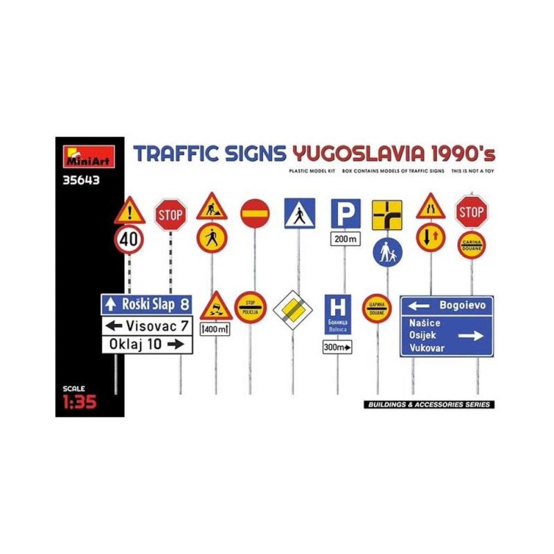Miniart Traffic Signs Yugoslavia 1990s (1/35) 35643