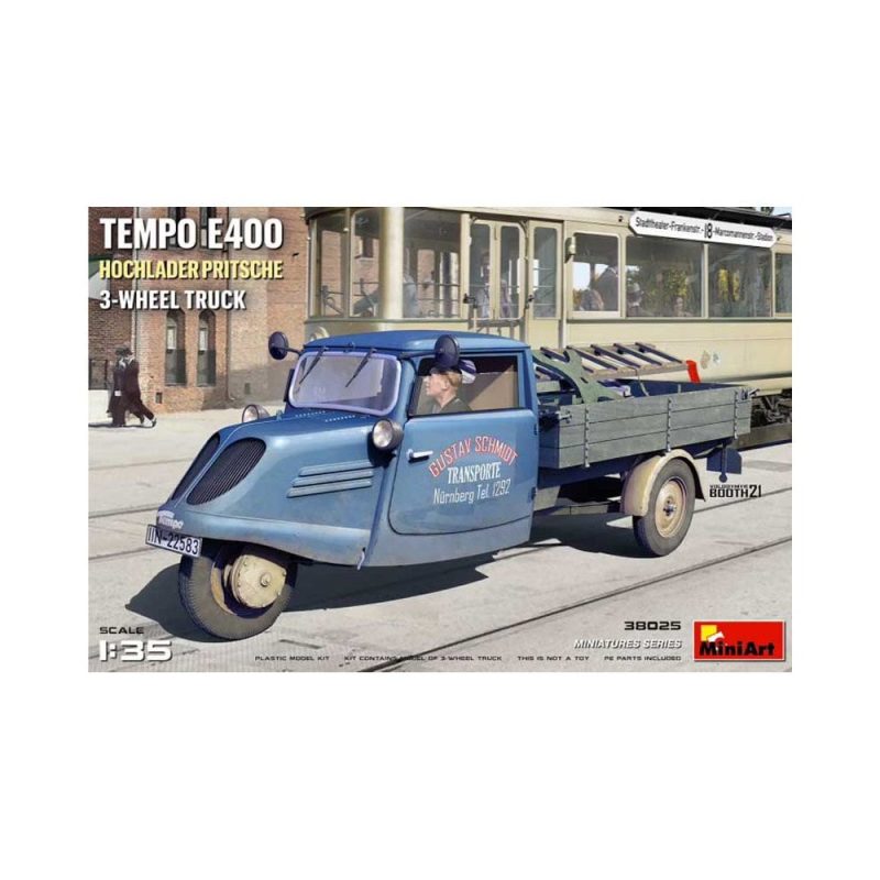 Miniart Tempo E400 Hochlader Pritsche 3-Wheel (1/35) 38025