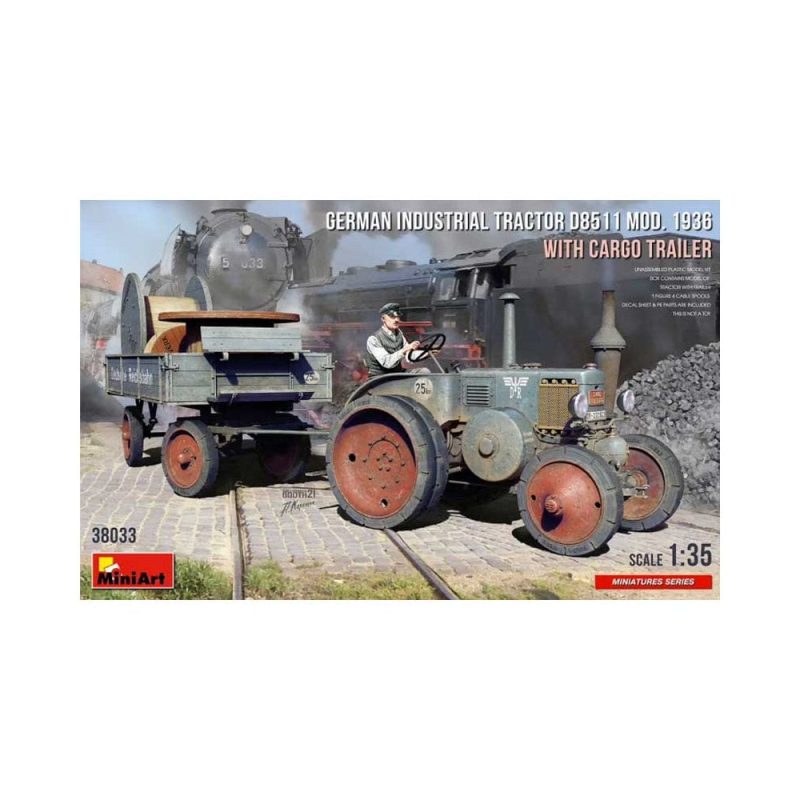 Miniart German Tractor D8511 Mod 1936 w/ Trailer (1/35) 38033