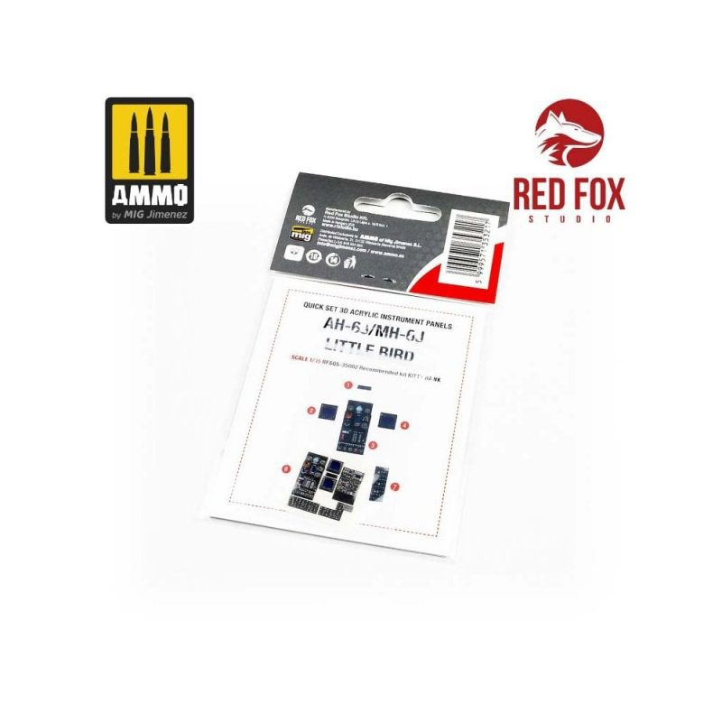 1/35 AH-6J / MH-6J Little Bird (for Kitty Hawk kit) Red Fox Studio SQS-35002