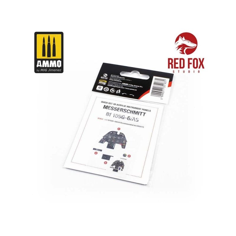 1/48 Messerschmitt Bf 109G-6 AS (for Eduard kit) Red Fox Studio SQS-48034