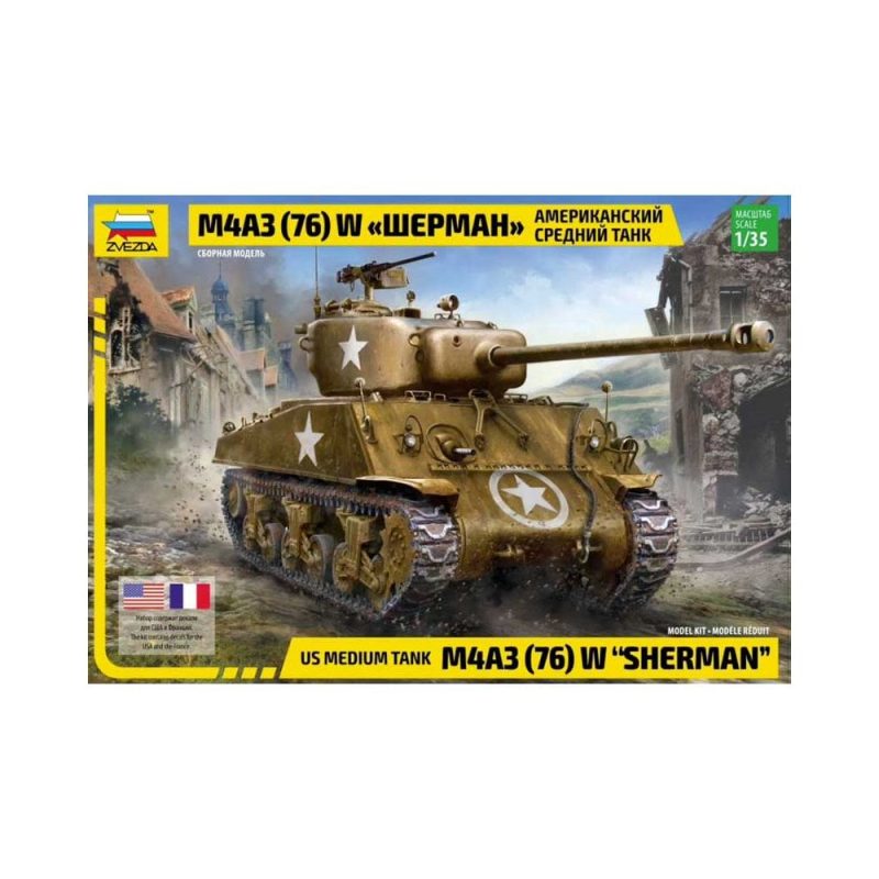 Zvezda US Medium Tank M4A3 (76)W "Sherman" (1/35) 3676