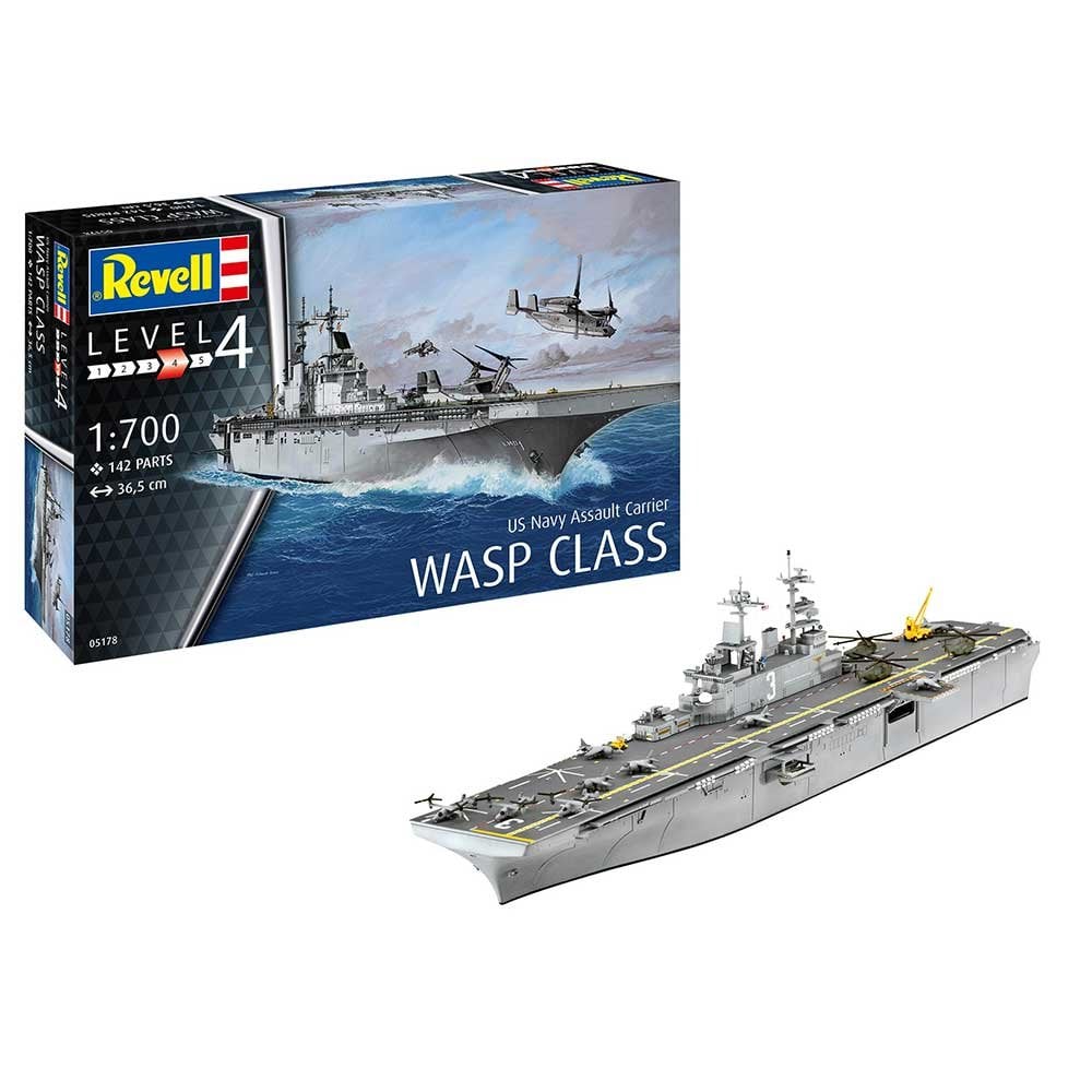 1/700 Assault Carrier USS WASP CLASS Revell 05178 1/700 Assault Carrier USS WASP CLASS Revell 05178