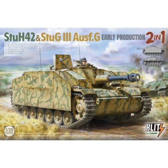 Takom StuH 42 & StuG III Ausf G Early Production 2 in 1 BLITZ (1/35) 08009 Takom StuH 42 & StuG III Ausf G Early Production 2 in 1 BLITZ (1/35) 08009