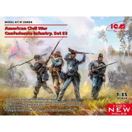 1/35 Confederate Infantry American Civil War . Set #2 ICM 35024 1/35 Confederate Infantry American Civil War . Set #2 ICM 35024