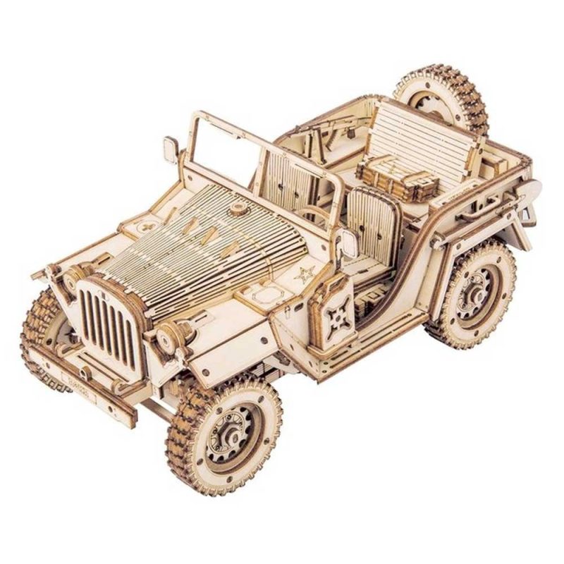 Army Jeep Scale Model 3D Wooden Puzzle Robotime MC701
