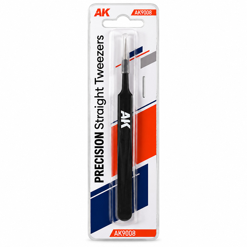 AK Interactive Precise Straight Stainless Steel Tweezers AK9008