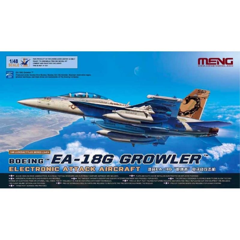 1/48 Boeing EA-18 G Growler Attack Aircraft Meng Model LS-014 1/48 Boeing EA-18 G Growler Attack Aircraft Meng Model LS-014