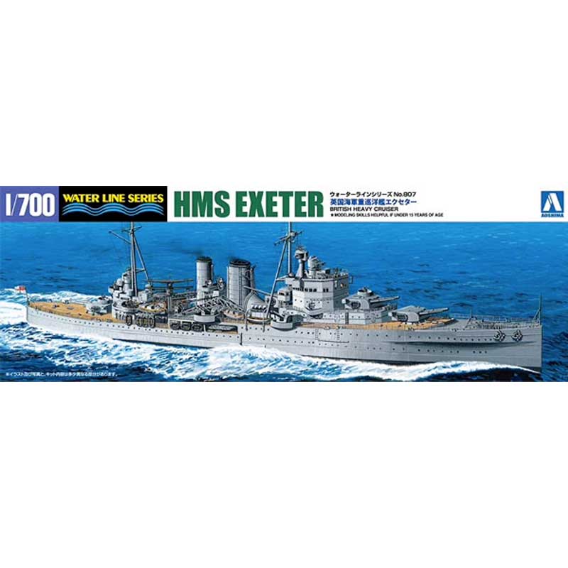 Aoshima 1/700 HMS Exeter British Heavy Cruiser No.807 # 052730 