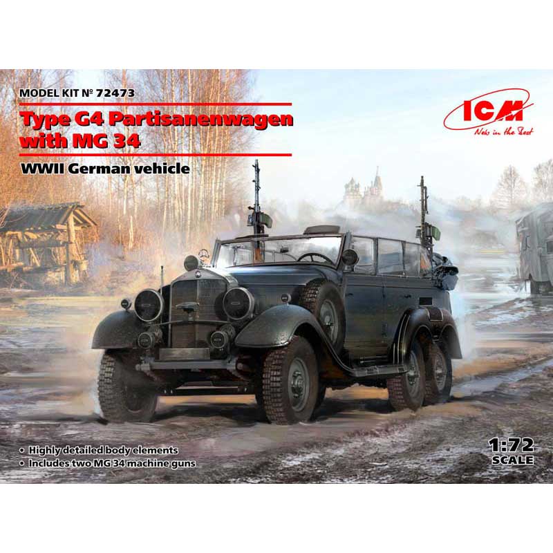 1/72 G4 Partisanenwagen with MG34, WWII German Vehicle 72473 ICM