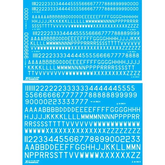 1/72 RAF Post War Serial Letters and Numbers X72129 Xtradecal 1/72 RAF Post War Serial Letters and Numbers X72129 Xtradecal