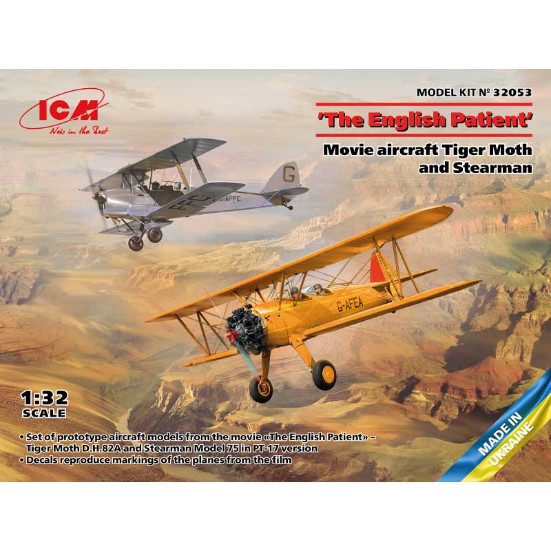 1/32 'The English Patient'. Movie aircraft Tiger Moth and Stearman 32053 ICM