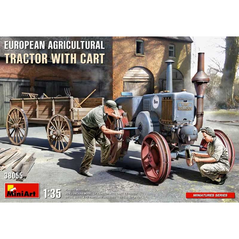 Miniart European Agricultural Tractor w/ Cart (1/35) 38055