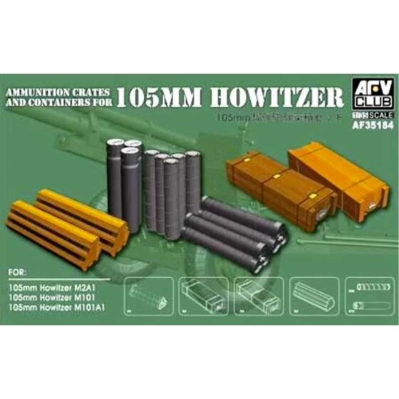 AFV Club 105mm Howitzer Ammo & Accessories (1/35) AF35184 AFV Club 105mm Howitzer Ammo & Accessories (1/35) AF35184