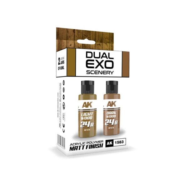 AK Interactive Dual Exo Scenery Set 24 24A Light Wood & 24B Dark Wood AK-1583