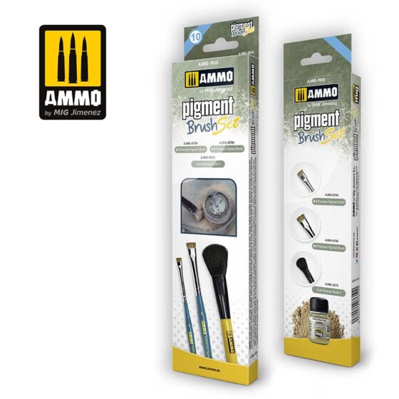 Pigment Brushes Set A.MIG-7610 Ammo