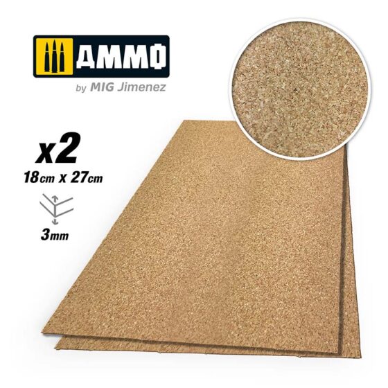 2x 3mm Create Cork Fine Grain A.MIG-8837 Ammo