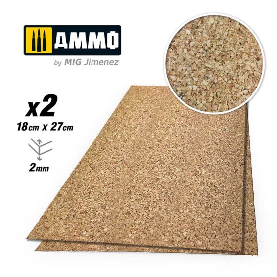 2x 2mm Create Cork Medium Grain A.MIG-8839 Ammo
