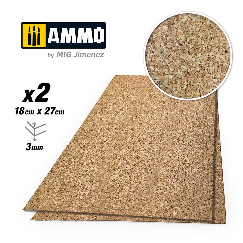 2x 3mm Create Cork Medium Grain A.MIG-8840 Ammo