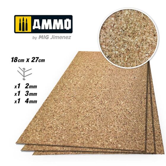 2mm, 3mm & 4mm Create Cork Medium Grain Mix A.MIG-8842 Ammo