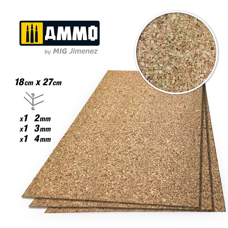 2mm, 3mm & 4mm Create Cork Medium Grain Mix A.MIG-8842 Ammo