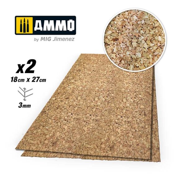 2x 3mm Create Cork Thick Grain A.MIG-8843 Ammo