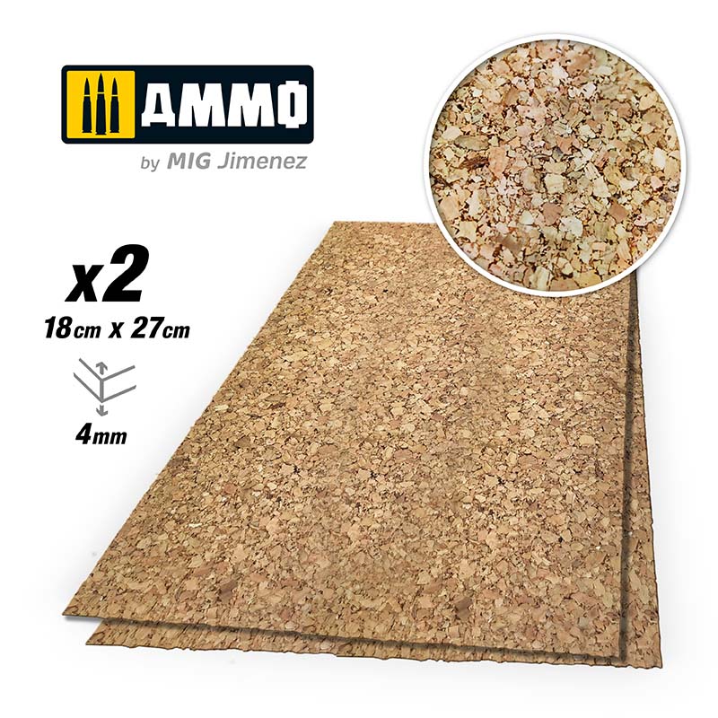 2x 4mm Create Cork Thick Grain A.MIG-8844 Ammo