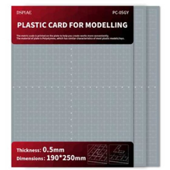 DSPIAE Plastic Card for Modelling, 3 Sheets (0.5mm) PC-05GY
