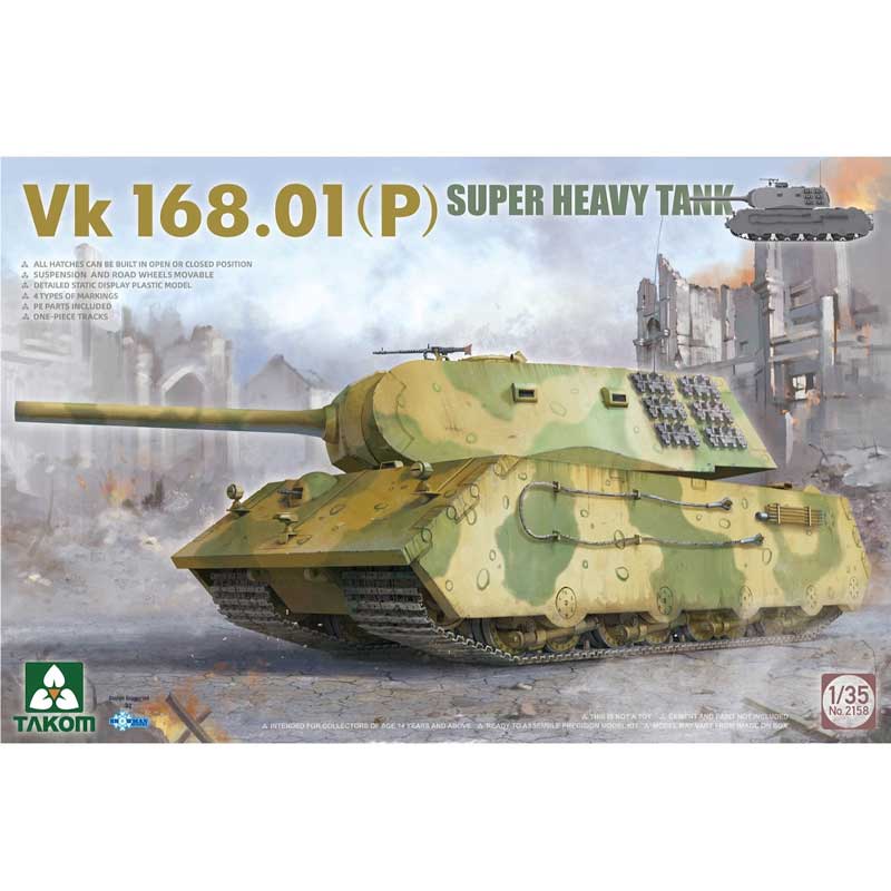 Takom German Vk 168.01(p) concept Super Heavy Tank (1/35) 02158