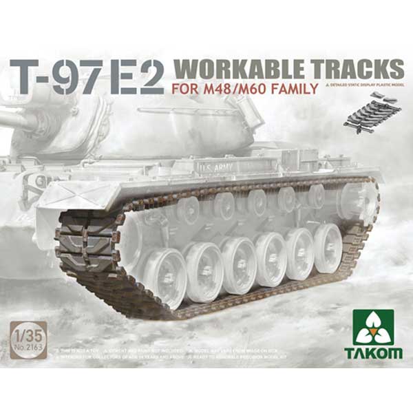 1/35 T-97E2 Workable Tracks for M48/M60 Family. Takom 02163