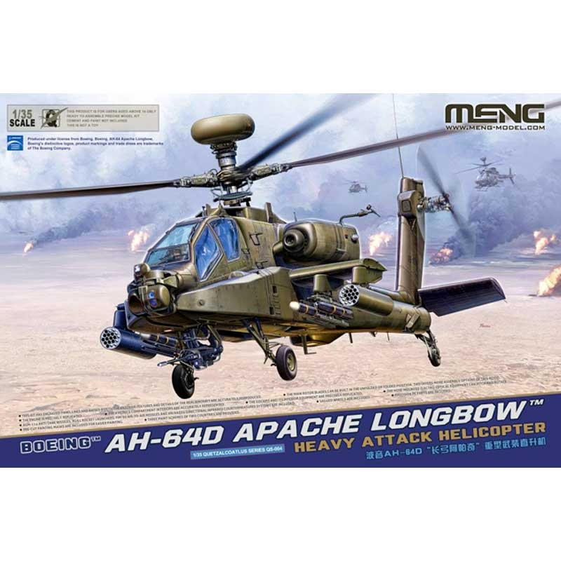 1 35 Boeing AH 64D Apache Longbow Meng Model QS 004 Scale Model Shop