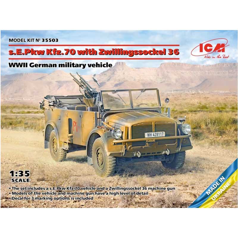 1/35 s.E.Pkw Kfz.70 with Zwillingssockel 36 35503 ICM