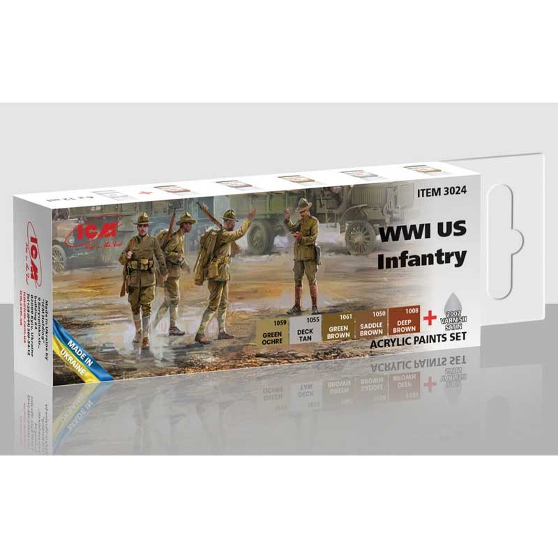ICM Paint Set - WWI US Infantry 3024