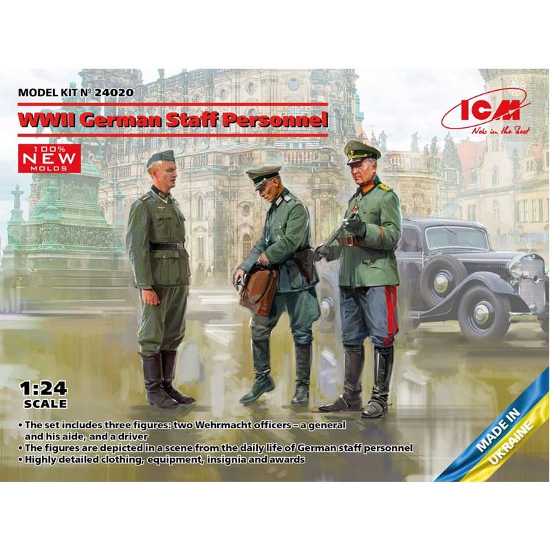 1/24 WWII German Staff Personnel (3 Figs) 24020 ICM