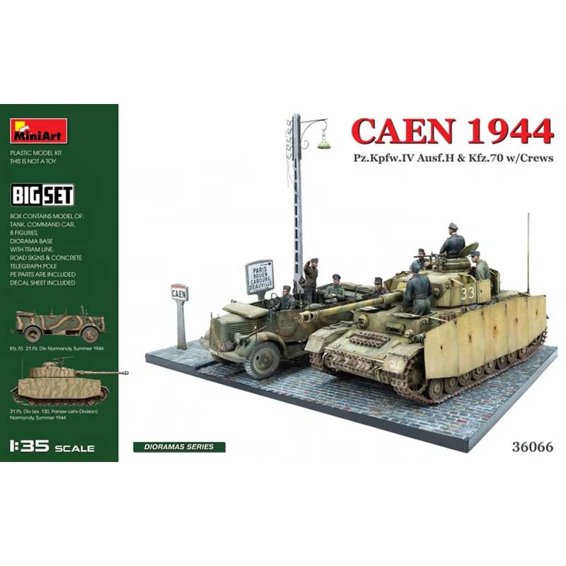 Miniart Caen 44 Pz.Kpf w.IV Ausf H & Kfz 70 Big Set (1/35) 36066
