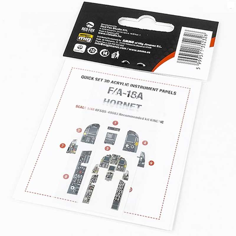 1/48 F/A-18A Hornet (for Kinetic kit) SQS-48083 Red Fox Studio