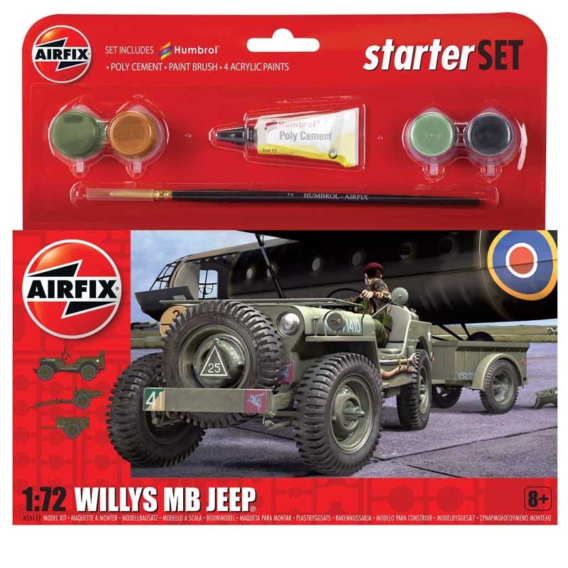 Airfix Small Starter Set Willys MB Jeep (1/72) A55117A Airfix Small Starter Set Willys MB Jeep (1/72) A55117A