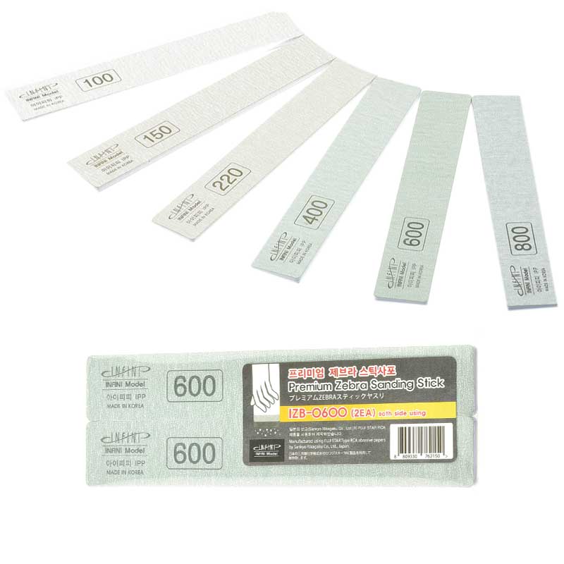 2X Premium Zebra Sanding Stick(Sankyo) #600 Infini Model IZB-0600