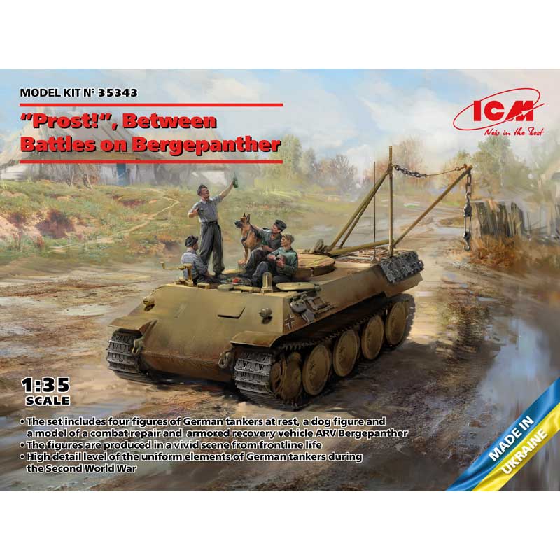 1/35 Prost Between Battles on Bergepanther  35343 ICM