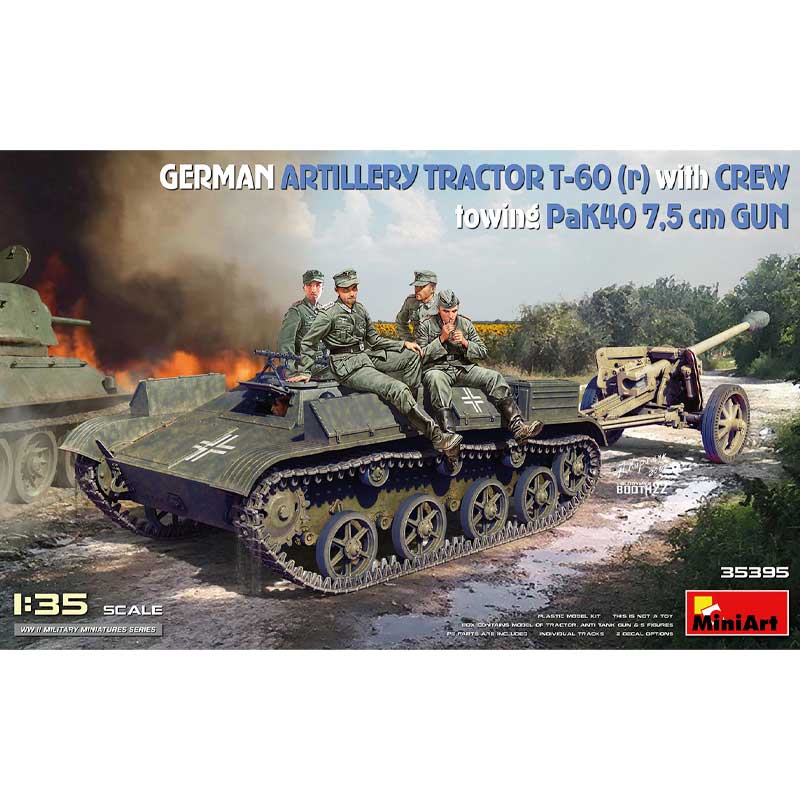 Miniart German Tractor T-60(r) w/ PaK40 Gun & Crew  (1/35) 35395