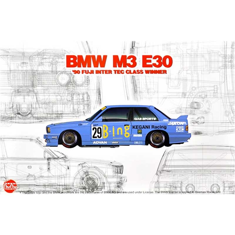 1/24 BMW M3 E30 Gr. A 1990 Fuji InterTEC Class Winner PN24019 NuNu