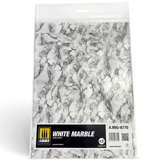 2x White Marble. Sheet Of Marble Ammo A.MIG-8770