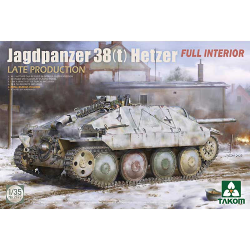1/35 German WWII Jagdpanzer 38(t) Hetzer w/ interior, Late Production 02172 Takom