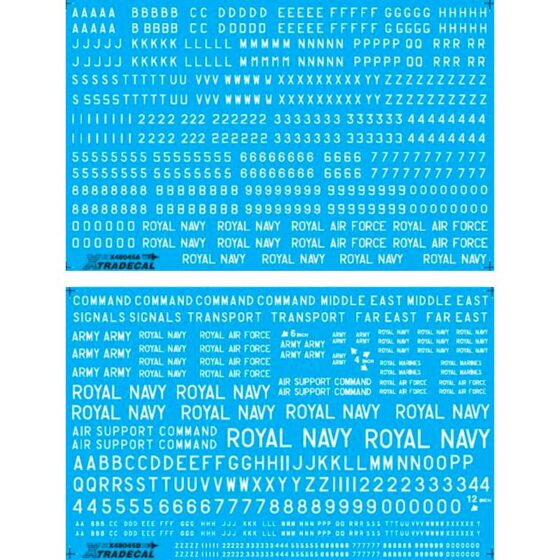 1/48 RAF White Letters, Numerals X48045 Xtradecal 1/48 RAF White Letters, Numerals X48045 Xtradecal